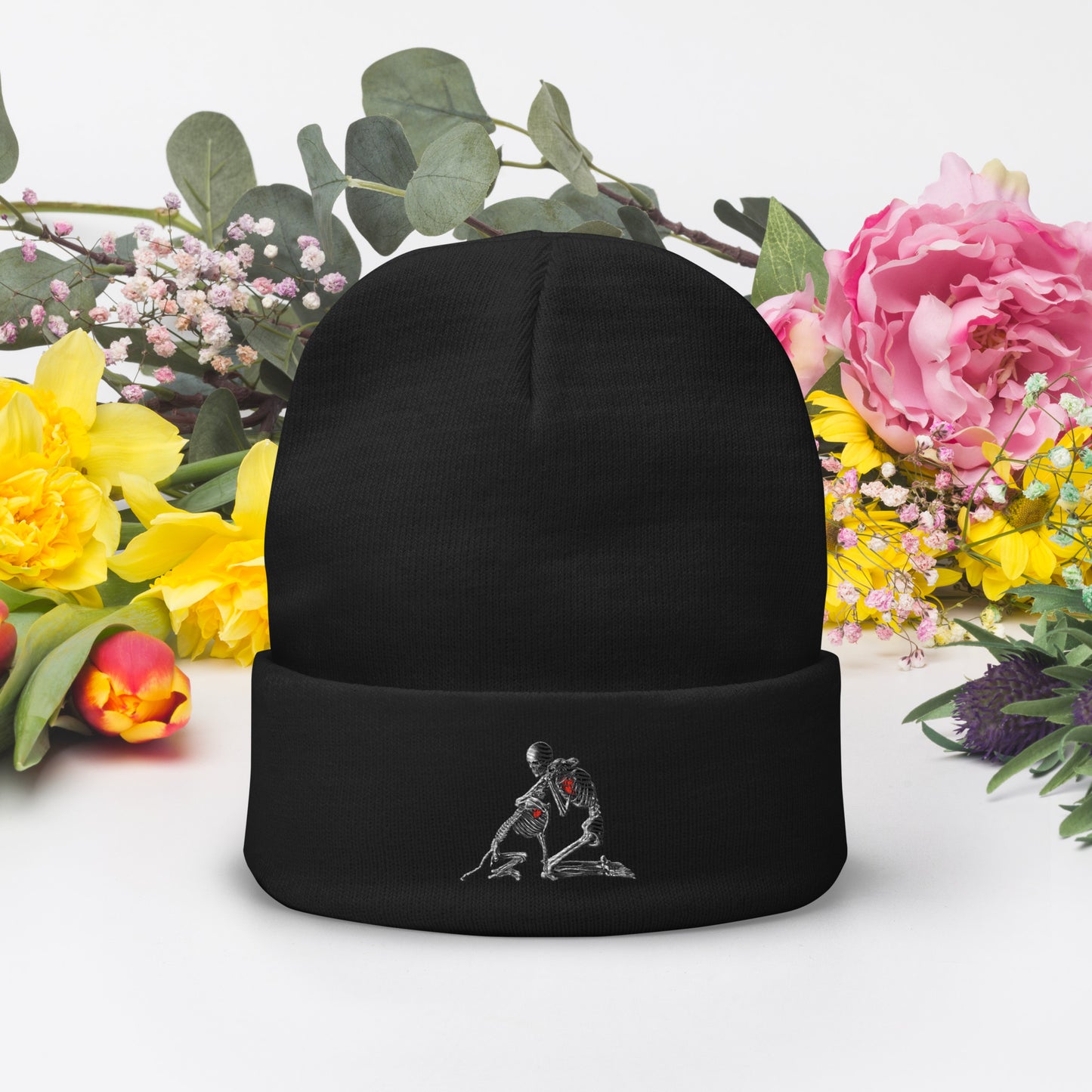 "Love & Bones" Embroidered Beanie